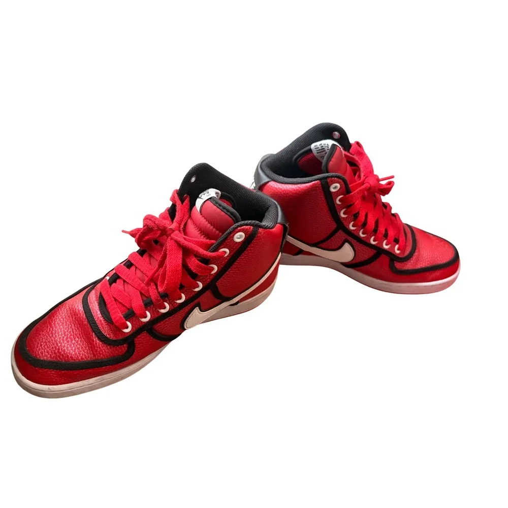 Nike Alphaballer Mid Red Black Leather High Top Sneakers‎ Men US 8 EUR 41 - Picture 3 of 8